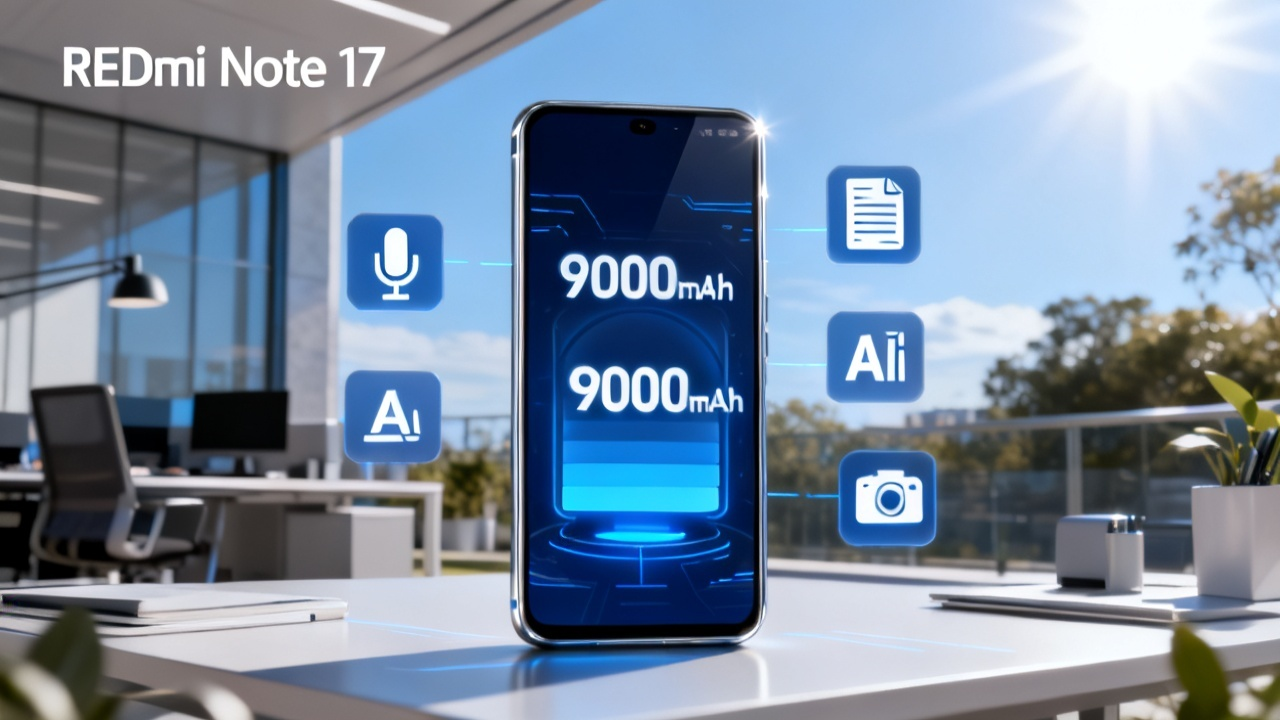 AI办公续航革命:REDMI Note 17系列9000mAh电池与骁龙6系芯片深度解读配图