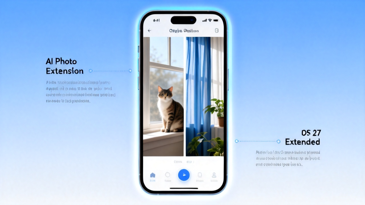 苹果iOS 27新AI扩图工具实测：最新科技如何让手机照片瞬间扩容？配图