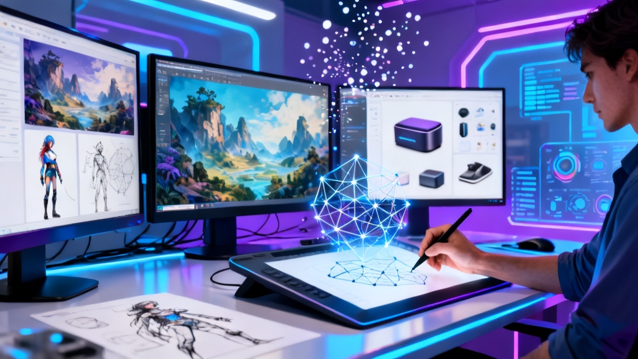 AI绘图工具深度测评：智能工具如何重塑创意设计效率与前沿科技动态配图