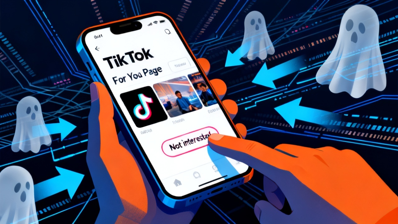 科技趋势深度解析：TikTok算法为何忽视你的“不感兴趣”？用户控制权真相配图