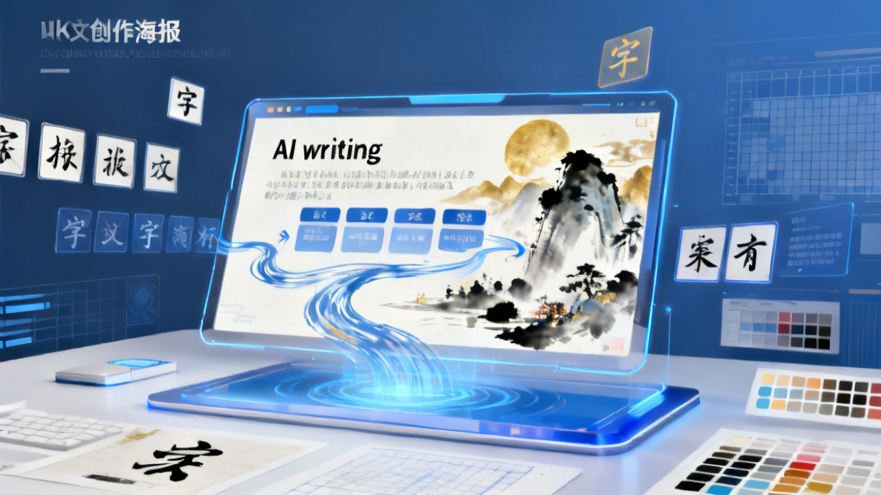AI写作与AI海报中文:从文案到视觉的智能创作革命配图